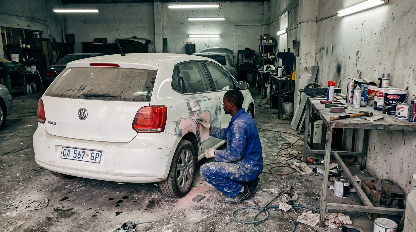 Inside our panel beating workshop in Centurion